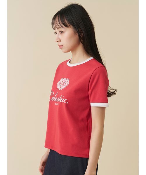 SNIDEL（スナイデル） tシャツ 半袖 「UVカット」エンブレムリンガーT