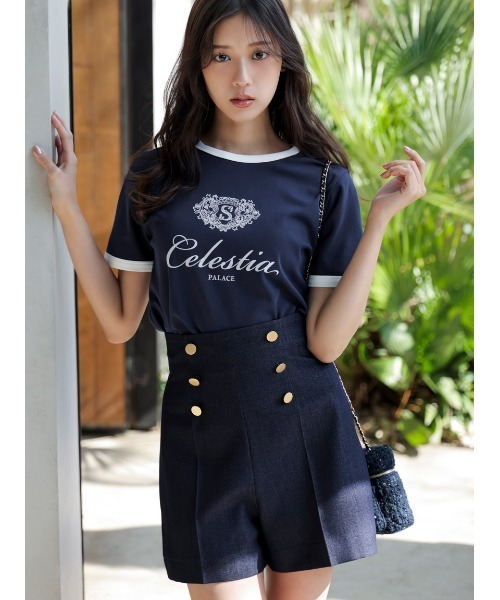 SNIDEL（スナイデル） tシャツ 半袖 「UVカット」エンブレムリンガーT