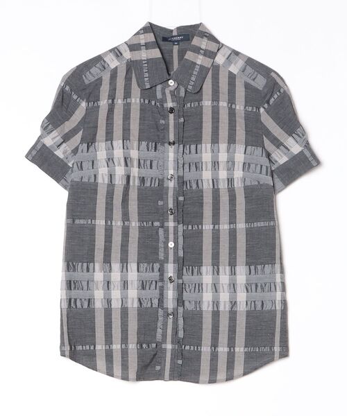 BURBERRY（バーバリー） チェック柄半袖シャツ 38 グレー レディース