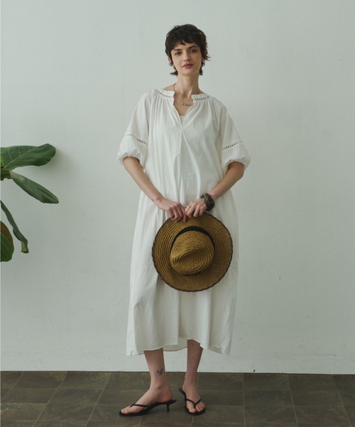 Plumel ワンピース 夏 Cotton Caftan Loose Dress / コットンカフタン
