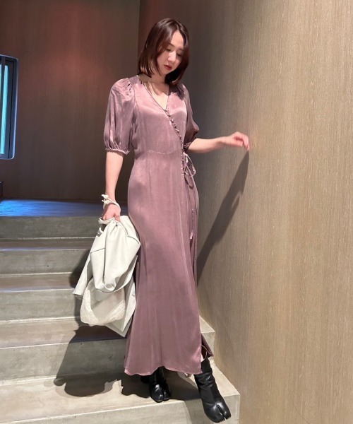 「FRAY I.D」 半袖ワンピース 0 ベージュ レディース_画像2