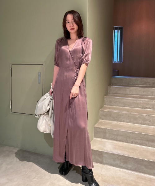 「FRAY I.D」 半袖ワンピース 0 ベージュ レディース_画像5