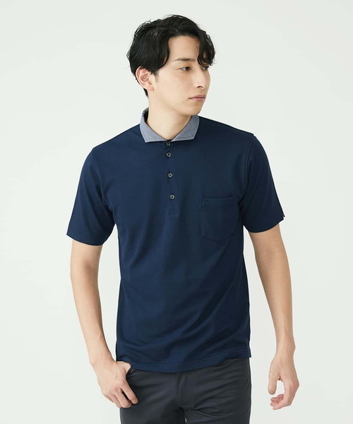 「MK MICHEL KLEIN HOMME 」 半袖ポロシャツ 46 ブルー メンズ_画像3