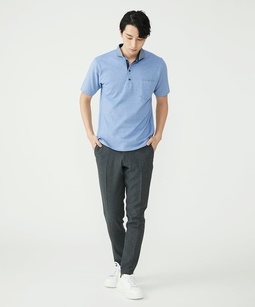 「MK MICHEL KLEIN HOMME 」 半袖ポロシャツ 46 ブルー メンズ_画像4
