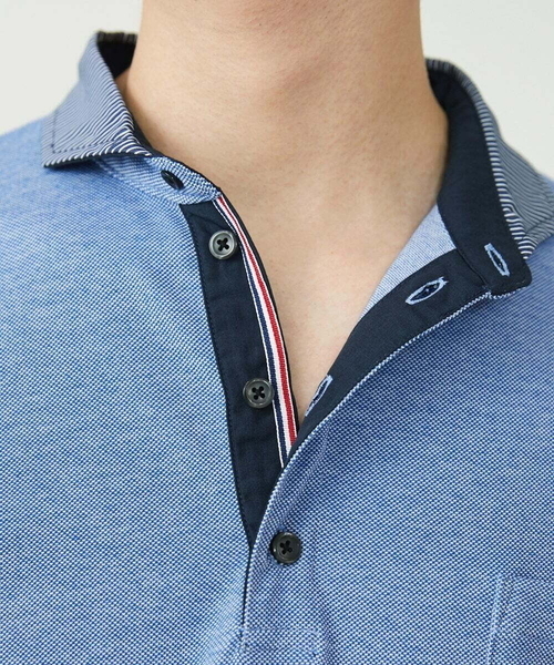 「MK MICHEL KLEIN HOMME 」 半袖ポロシャツ 46 ブルー メンズ_画像8