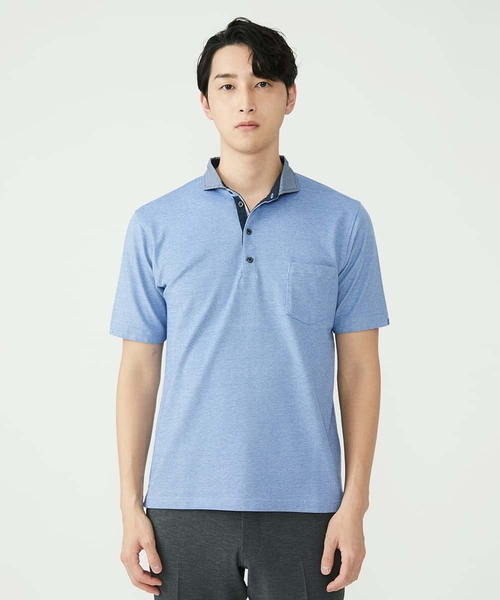 「MK MICHEL KLEIN HOMME 」 半袖ポロシャツ 46 ブルー メンズ_画像9