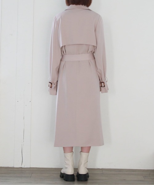 「archives」 トレンチコート MEDIUM ブルーグレー レディース_画像7