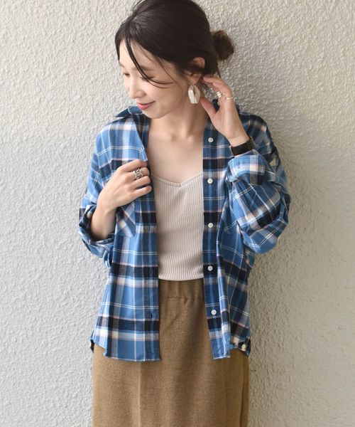 SHIPS（シップス） シャツ ブラウス チェックビッグネルシャツ 