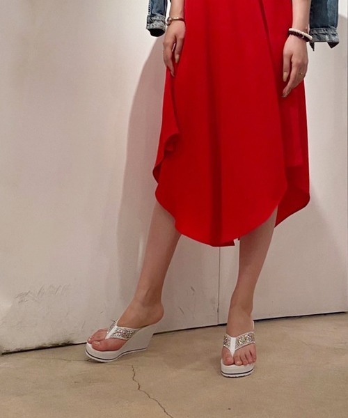 サンダル マルチカラービジューウェッジソールトングサンダルファッション Laura Biagiotti ラウラ ビアジョッティ マルチカラー ビジューウェッジソールトングサンダル Zozotown サンダル ミュール 店 通販 Laura