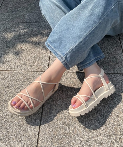 サンダル 21年夏新作 厚底メニー華奢ストラップスポーツサンダル ナローストラップサンダル Zozotown Paypayモール店 通販 Paypayモール