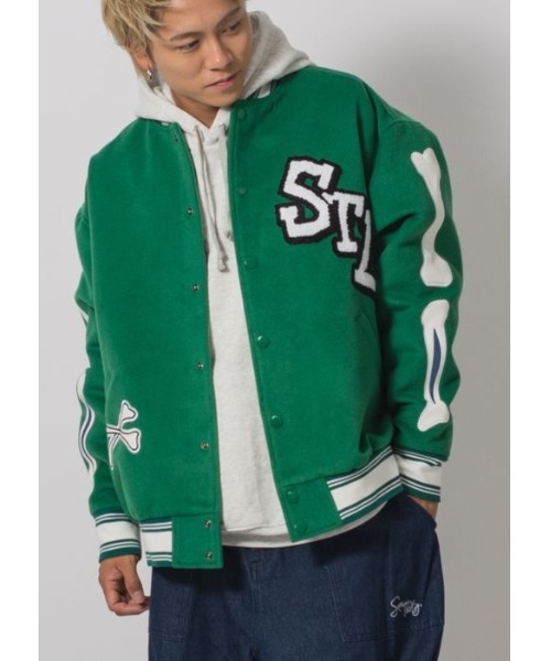 RE730 スタジャン ボーンロゴバーシティジャケット スタジャン MA1