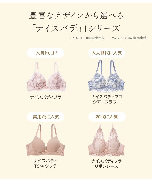 PEACH JOHN（ピーチジョン） ブラジャー 「Tシャツに透けにくい/ひびき