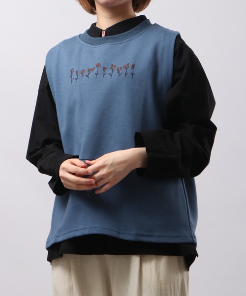 Emago ベスト ジレ EMAGO 後ろ開きベスト レディース : ZOZOTOWN
