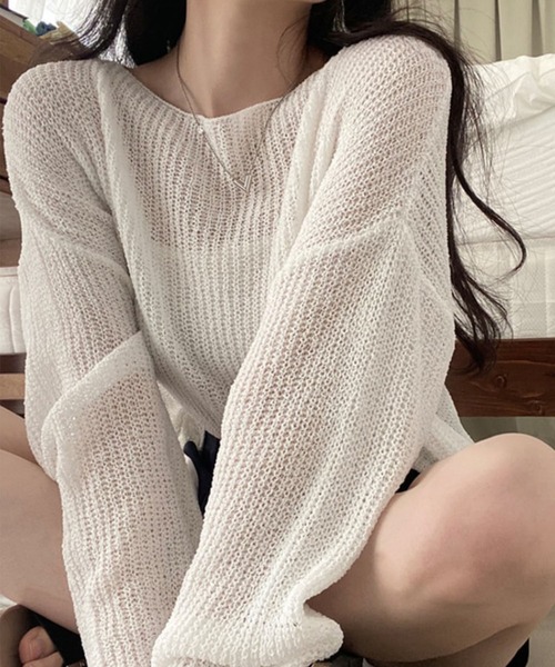 Girly Doll ニット セーター ボートネックサマーニットプル