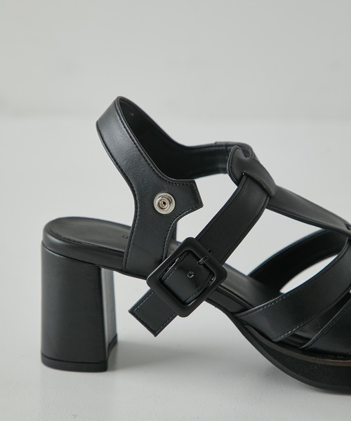 Lui's（41）ヒール　グルカサンダル　黒 Lui's（ルイス）の「ヒールグルカサンダル（サンダル）」 - WEAR