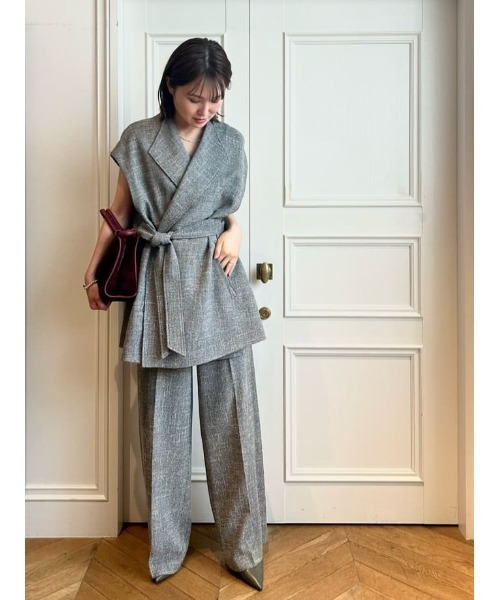 【完売品】美品✨現行　アルアバイル ノンウールツイードフリンジジレ　ベスト allureville ベスト ノンウールツイードフリンジジレ レディース