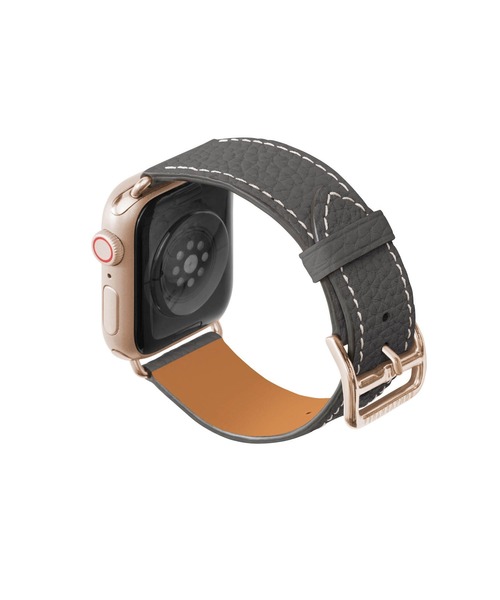 腕時計 シュリンク Apple Watch レザーバンド「38mm/40mm/41mm/42mm， M/Lサイズ」 (アダプター：ゴールド)の画像