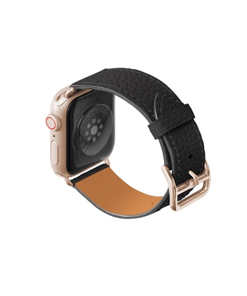 腕時計 シュリンク Apple Watch レザーバンド「38mm/40mm/41mm/42mm， M/Lサイズ」 (アダプター：ゴールド)の画像