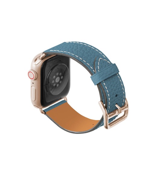 腕時計 シュリンク Apple Watch レザーバンド「38mm/40mm/41mm/42mm， M/Lサイズ」 (アダプター：ゴールド)の画像