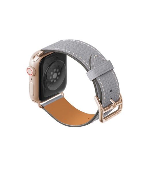 腕時計 シュリンク Apple Watch レザーバンド「38mm/40mm/41mm/42mm， M/Lサイズ」 (アダプター：ゴールド)の画像
