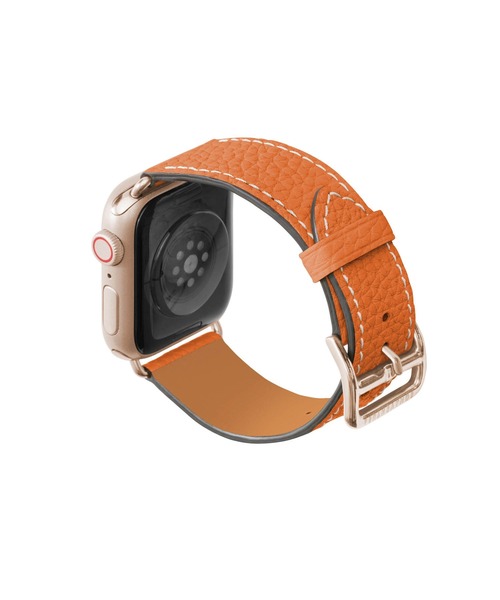 腕時計 シュリンク Apple Watch レザーバンド「38mm/40mm/41mm/42mm， M/Lサイズ」 (アダプター：ゴールド)の画像