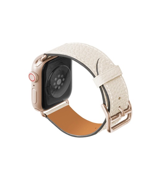 腕時計 シュリンク Apple Watch レザーバンド「38mm/40mm/41mm/42mm， M/Lサイズ」 (アダプター：ゴールド)の画像