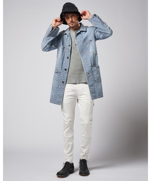 W03 wjk work coveralls カバーオール ストライプ S