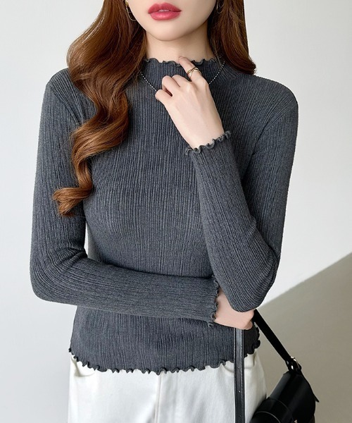 COCOMOMO tシャツ 新色登場 メロウハイネックカットソー レイヤード