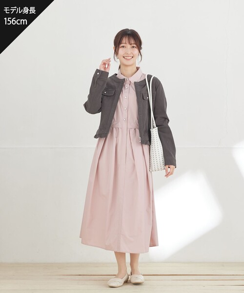 Tiaclasse デニムジャケット gジャン ノーカラーデニムジャケット