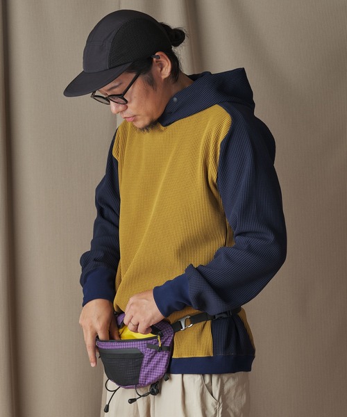 narifuri（ナリフリ） パーカー マルチワッフルプルオーバーパーカー