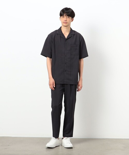 COMME CA ISM シャツ ファンクショナル リネンライク オープン