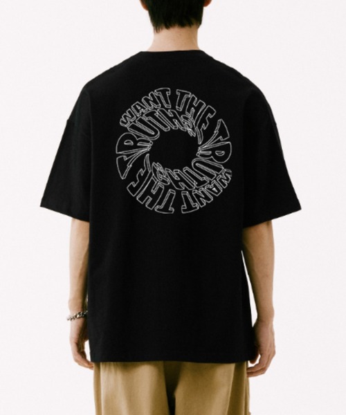 FCRB 2024年モデル 半袖Tシャツ バックプリント ブラック XL B.R.U tシャツ バッグプリント半袖Tシャツ メンズ レディース