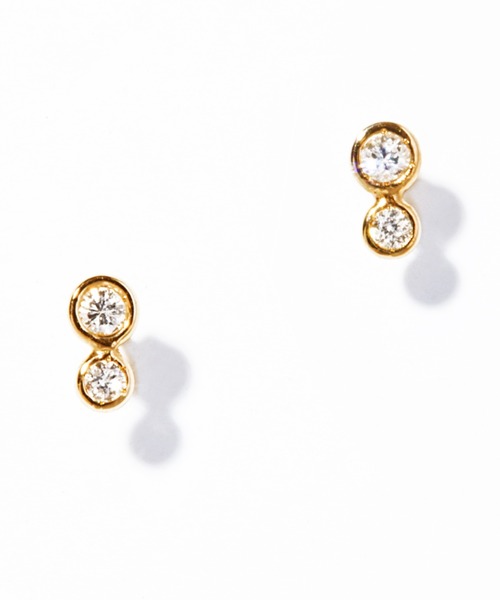 ピアス 「les bonbon」two diamond pierce トゥーダイヤモンド　ピアス レディースの画像