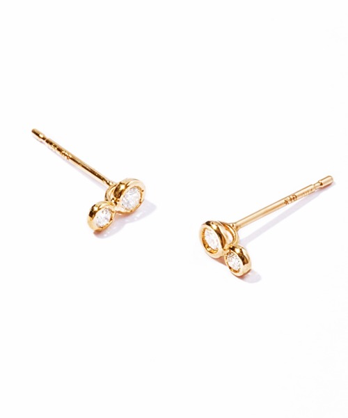 ピアス 「les bonbon」two diamond pierce トゥーダイヤモンド　ピアス レディースの画像