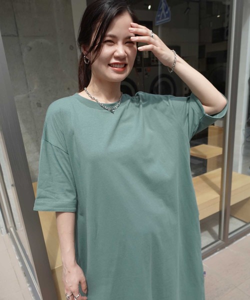 アメリカのブランドのワンピース CORNERS ワンピース USAコットンビッグシルエットTシャツ