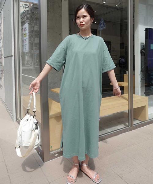 CORNERS ワンピース USAコットンビッグシルエットTシャツ