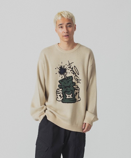 早い者勝ち XLARGE FLAT DYNAMITE CREWNECK KNIT インパクト◎ 早い者勝ち XLARGE FLAT DYNAMITE CREWNECK KNIT インパクト◎