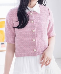 TO BE CHIC ツイード ジャケット カーディガン ビジュー 42サイズ