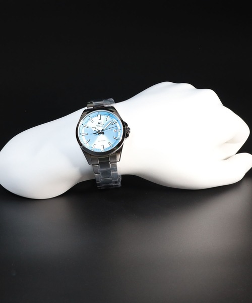 EDIFICE クォーツ腕時計 水色 10気圧防水 EDIFICE（SEIKO） 腕時計 10気圧防水 / EFV-100DJ-2BJF メンズ