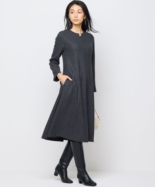 組曲 ワンピース ラメフラノ フリル襟ワンピース : ZOZOTOWN