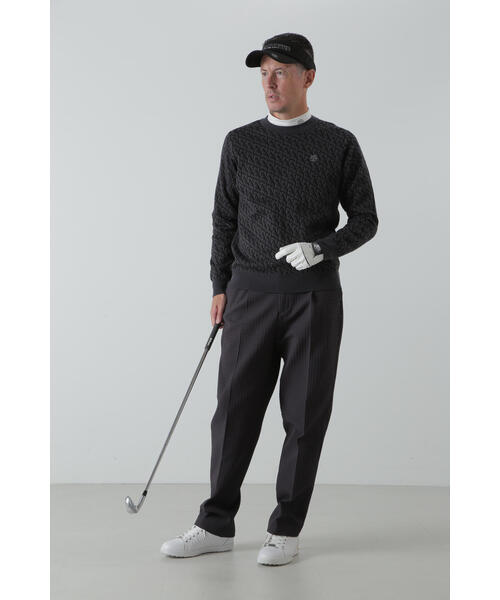 St ANDREWS セーター ニット 14G STAロゴジャガード クルー