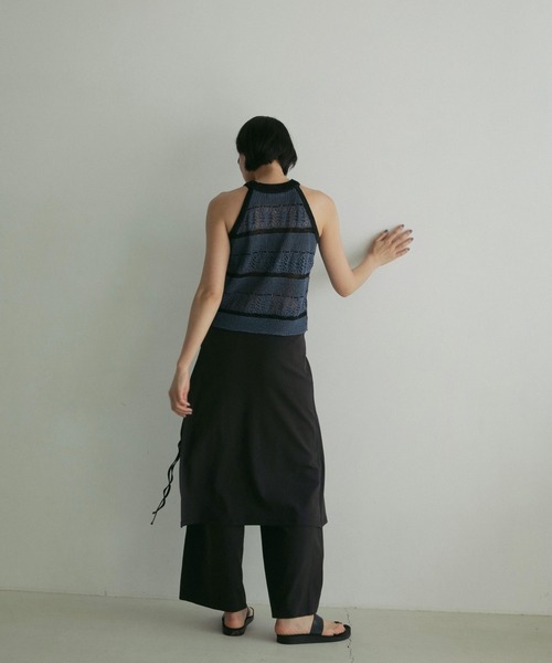 anuke（アンヌーク） タンクトップ ノースリーブ Border Knit Tanktop