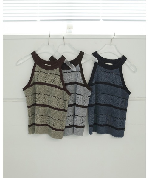 トップス anuke Border Knit Tanktop セール】Border Knit Tanktop（タンクトップ）｜anuke（アンヌーク）の