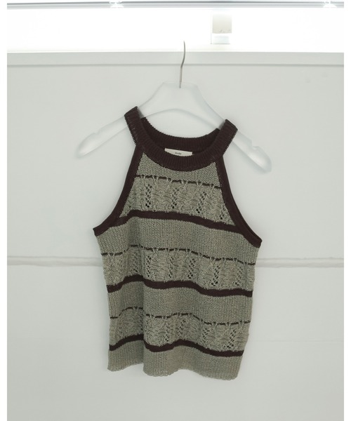 トップス anuke Border Knit Tanktop anuke（アンヌーク） タンクトップ ノースリーブ Border Knit Tanktop