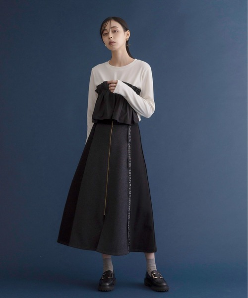 Eimee Law（エイミーロウ） スカート ボンディング ロゴテープフレアー