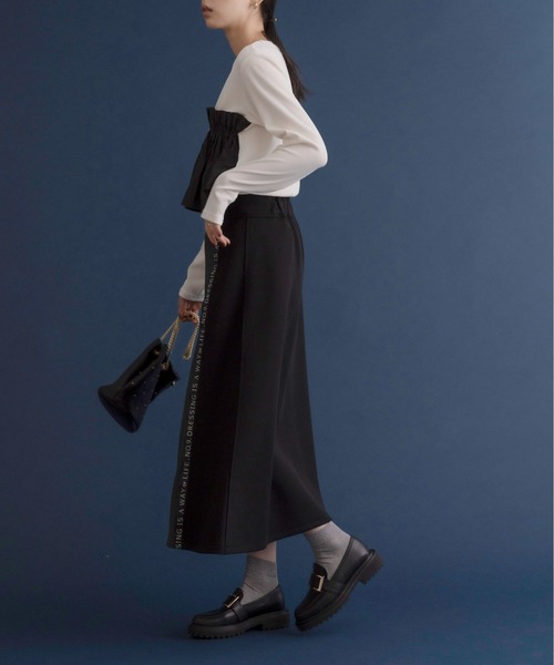 Eimee Law（エイミーロウ） スカート ボンディング ロゴテープフレアー