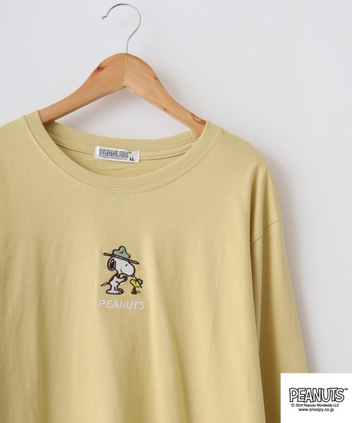 【ピーナッツ】Tシャツ⑩ XLサイズ PEANUTS tシャツ PEANUTSワンポイント刺繍長袖Tシャツ メンズ