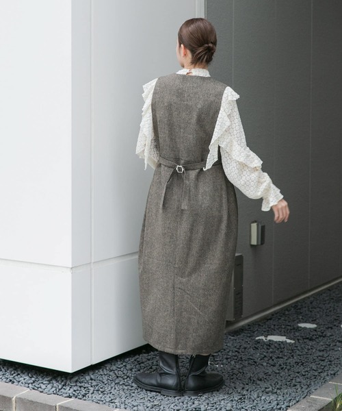 【完売商品】ツイードジャンパーワンピース ツイードジャンパーワンピース/ベージュ | DRESS | OBLI