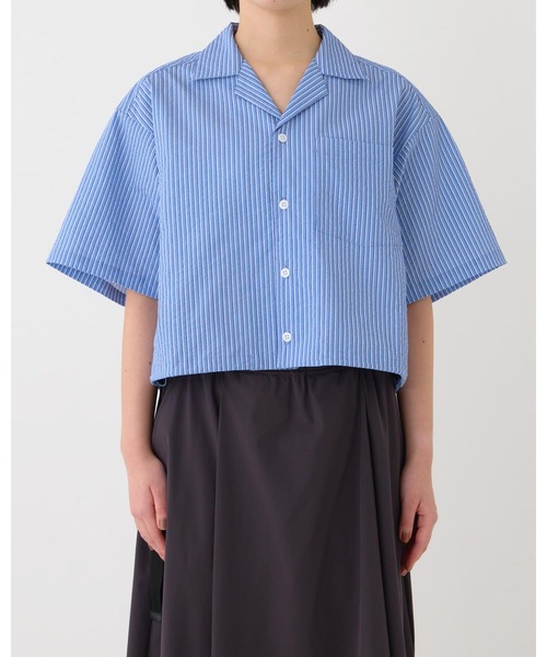 ブラウス シャツ THOUSAND MILE/ショートスリーブシャツ ストライプ レディース THOUSAND MILE ブラウス シャツ 「THOUSAND MILE」SHORT SLEEVE
