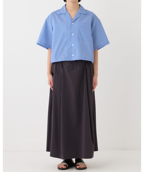 ブラウス シャツ THOUSAND MILE/ショートスリーブシャツ ストライプ レディース THOUSAND MILE ブラウス シャツ 「THOUSAND MILE」SHORT SLEEVE